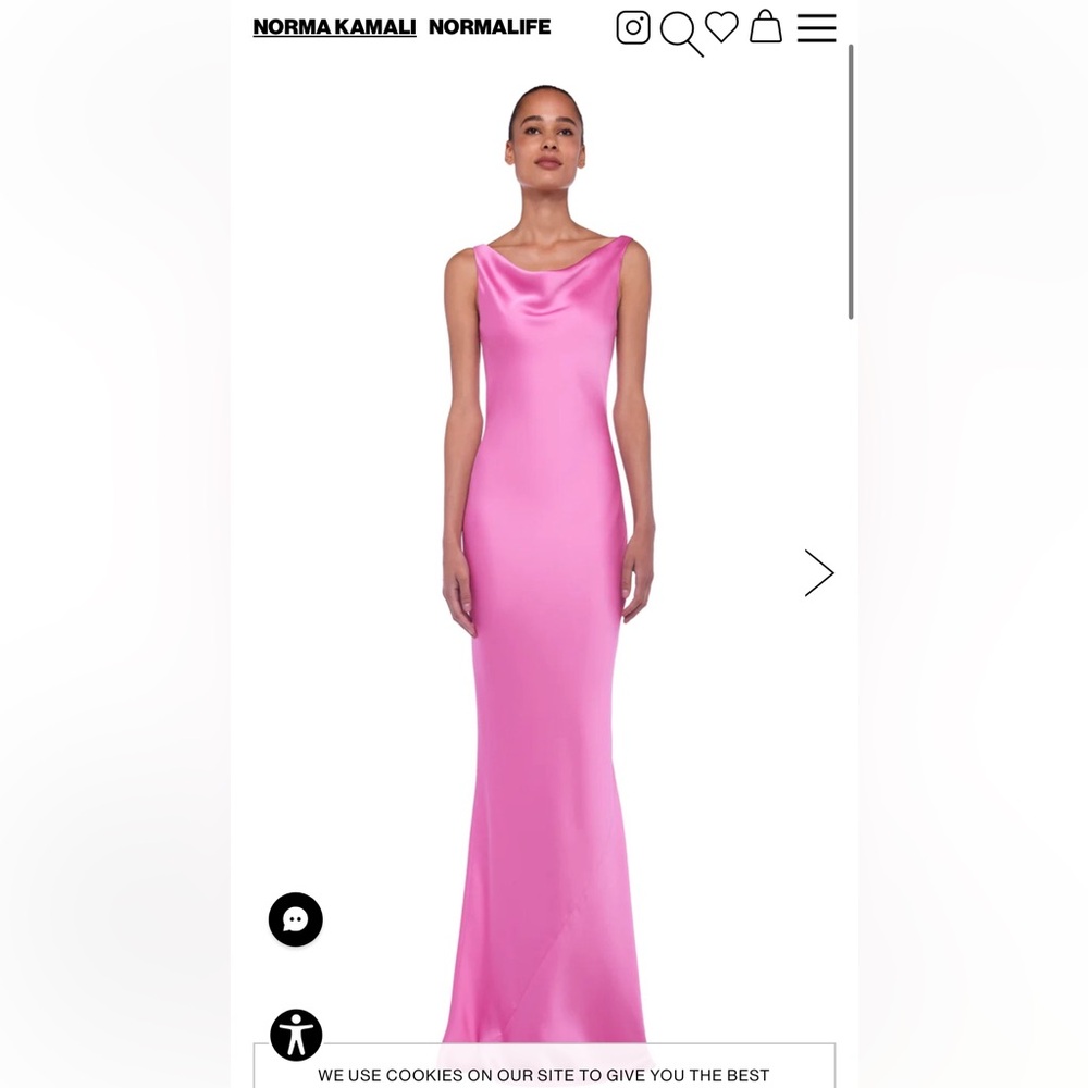 Norma Kamali Maria Satin Gown